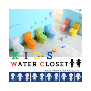 KIDS ONE PIECE WATER CLOSET 3/6L DUAL FLUSH WASHDOWN S-TRAP 200MM - WHITE CHILDREN TOILET BOWL