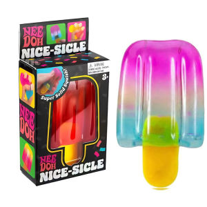 【NeeDoh Nice-SICLE】 Schylling Needoh Popsicle Sensory Fidget Toy NeeDoh Rainbow Ice Cream Squishy Toy Sensory Squeeze Toy Stress Relief Anxiety Sensory Tool nee doh Boy Girl Toy For Kids And Adults needoh gumdrop needoh color changing 