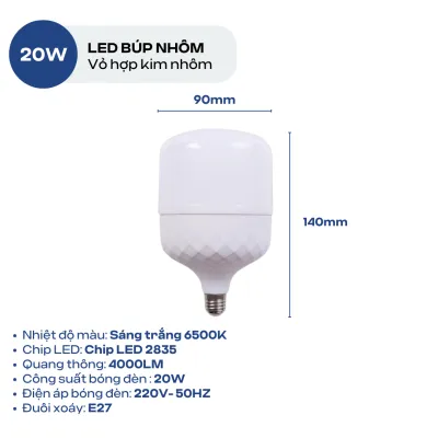 Bóng Đèn LED Búp Trụ ATH LIGHTING 10w 20w 30w 40w 50W Siêu Sáng Tiết Kiệm Điện Loại Led Búp Trụ Chống Nước
