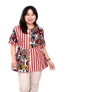 Blouse Big Size Batik Wanita Atasan Batik Lengkap S-M-L-XL-2L-3L-4L-5L-6L-7L Model Blus Jumbo LD 140 Seragam Batik / Blus Pendek Big Size Formal / Atasan Kerja Wanita Jumbo Kantor / Pakaian Batik Wanita Kekinian Model Formal Bahan
