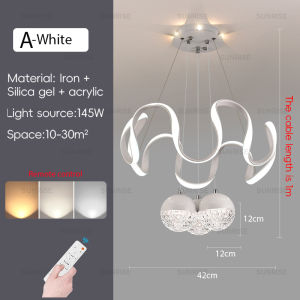 Living room pendant light Nordic minimalist creative light modern bar counter dining room lamp luxury bedroom chandelier