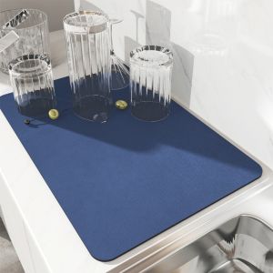 [SG STOCKS] Anti Slip Kitchen Drain Mat / Fast Water Absorption Diatomite Mat / Countertop Mat/ Pad