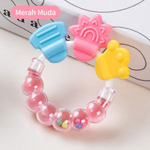 LAKOE Mainan Rattle Genggam Bayi Plastik Dengan Teether Gelatin