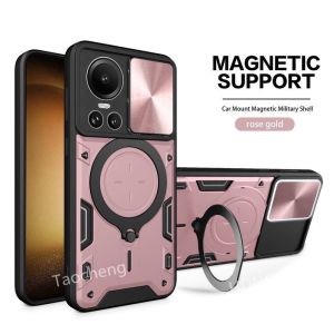 Casing For OPPO Reno 10 Pro 5G Reno10 10Pro Reno10Pro Reno11 11Pro Reno11Pro 2024 Phone Case Slide Window Back Shockproof Bumper Car Stand Holder Bracket Soft TPU Edge Camera Protect Cover
