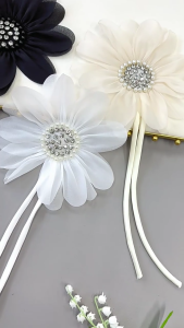 Thạch vải tuyn hình hoa trang trí cho Handmade dự án hat túi có khăn quàng làm vật liệu Miếng dán hoa may trên đính