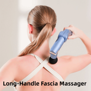 DUDAN 4 Massage Heads Long-Handle Fascia Massager 5 Modes Adjustable Handheld Back Massage Device Compact Easy To Operate Extended Electric Massage Machine for 7.4V1200mAh for Tapping the Back Waist and Legs