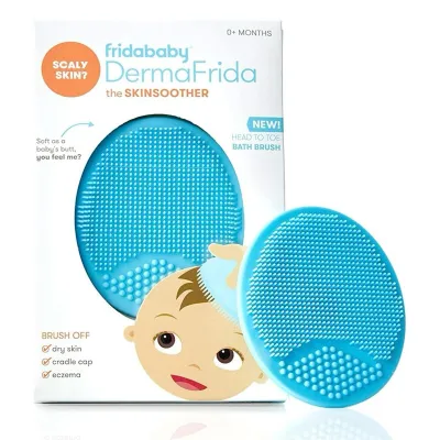 Ready StockFridababy The SkinSoother Baby Bath Silicone Brush Baby Essential Dry Skin Cradle Cap and Eczema(2 Pack)