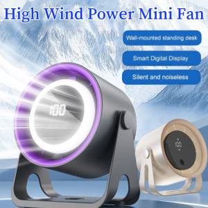 High Wind Power Mini Table Fan 360°Rotating Adjustable Quiet Electric Fan Portable USB Rechargeable Desk Fan Stand Fan