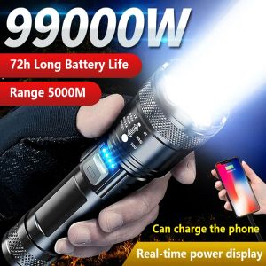 BUCKLOS 800lm LED Flashlight Rechargeable Waterproof Heavy Duty COB Zoomable Headlight Flashlight Camping Fishing Outdoor 1000m