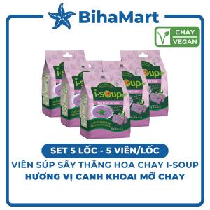 [SET 5 LỐC] - NFC - Viên súp sấy thăng hoa I-Soup hương vị Canh khoai mỡ chay Canh khoai mỡ I-Soup ăn liền (55g/lốc)