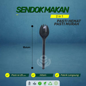 Spork 2 in 1 Steril Tebal & Kuat / Premium Sendok Garpu Gabung 2in1 Sudah Dibungkus Transparan