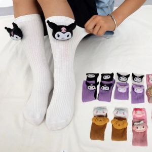 Cartoon Sanrio Socks Children Soft Kuromi Keep Warm Winter Cotton Anime Plush Doll