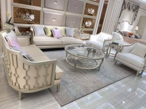 Sofa phòng khách hiện đại gỗ tự nhiên khung lưới độc lạ hàng nhập khẩu 8809