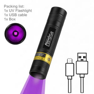 Alonefire SV108 365nm Mini UV Led Blacklight Flashlight Usb Rechargeable Nail lamp Pet Stain Leakage Marker Ore Money Scorpion Detection Lights