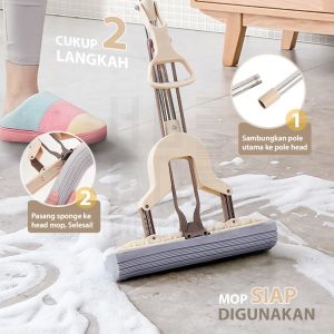 ORANGE Mop Pel Lantai Karet - Alat Pel Lantai Peras Pel Spons - Alat Pel Sponge