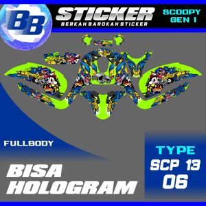 Decal Scoopy BISA HOLOGRAM Full Body Full Blok Dekal Sticker Scoopy FI 2013 2014 2015 2016 Scp 13