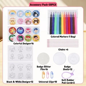 SG RumahHome® DIY Badge Making Machine Kit — Kids Educational Toys Button Pin Maker Arts & Craft Childrens Gifts