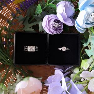 Zinc Alloy Crystal Wedding Ring Valentine Ring Pair Love Adjustable Valentine Birthday Anniversary Marriage Proposal Engagement Gift