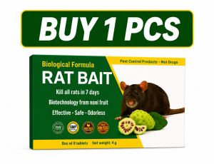 Biological Formula Rat Bait - Kill Rats in 3 Days - Fast Acting - Odorless - Easy to Place - Safe - Non-Toxic - For Kitchen Storage Garage - Box of 8 Tablets