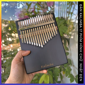 Đàn kalimba 17 phím màu đen hình chữ nhật gỗ nguyên khối khắc chữ kalimba QUYNHLEMO đồ chơi âm nhạc cho bé chơi.