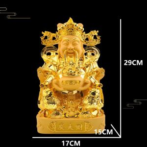 The God of Wealth Decorations Feng Shui Ornaments Get rich Lucky Chinese Style Blessing Living Room Display Housewarming Gifts TV Cabinet Decorations