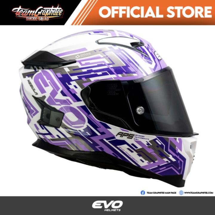 EVO AR-01 NEBULA PURPLE FULL FACE DUAL VISOR WITH FREE CLEAR LENS