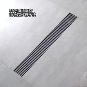 Bathroom shower floor drain hotel rectangular large drainage capacity gold 304 stainless steel anti-odor floor drain