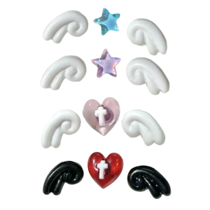 Wing and Star Ear Bone Studs Earrings Stylish Helix Tragus Piercing Ear Accessories for Fashion Enthusiasts