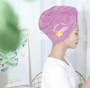 Happy Mall COD Bathroom Hair Drying Cap Coral Fleece Cap for Women