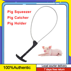 Pig Catcher and Snare Plated Steel Hog Squeezer Holder Control Tool for Dog Pig Swine Animals Livestock