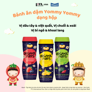 (MAEIL CHÍNH HÃNG) Bánh ăn dặm hữu cơ dạng hộp vị Dâu Tây và Việt Quất Yommy Yommy Hàn Quốc 42g