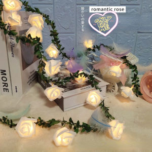 10/20/40 LED Rose Holiday String Lights Battery Power Artificial Bouquet Fairy Lights Valentine Wedding Party Decoration