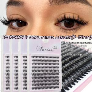 10 Rows(200PCS) DIY Eyelash Extension 10D 20D 30D 40D D curl DIY 8-15mm Mixed Lashes Extension