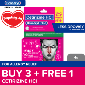 Benadryl One (3+1 FREE) : for allergy relief less drowsy less drowse