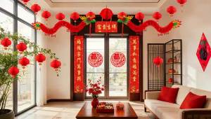 23Pcs Chinese Decorations for Party with 2 3D Dragons & 20 Red Lanterns Fuller layered red display for birthdays Lunar New Year Asian theme parties homes offices and event backdrops