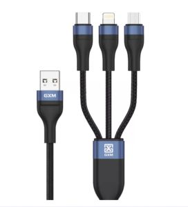 GXM 3 in 1 6 in 1 100W Fast Charge Data Cable iPhone 16 15 14 Lightning USB Type C to Type C Micro USB MacBook Laptop iPad Samsung Charger Cable 1.2m