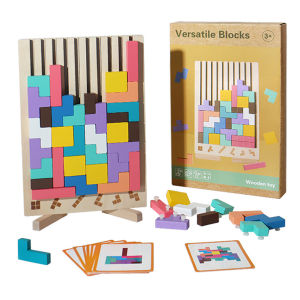Wooden Russian Blocks Puzzle Brain Teaser Toys 3D Russian Building Toy for 3 4 5 6 7 8 9 10 Year Old Boys Girls Kids
