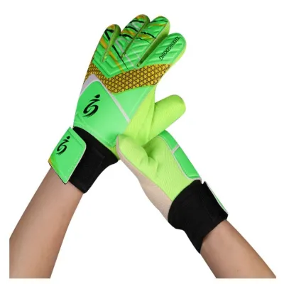 SKONHED 1 pair Double Sided Latex Children Soccer Gloves Finger Protection Cushioning Kids Goalie Gloves Sports Competition Mesh Goalkeeper Gloves 5-16 Years Old Kids