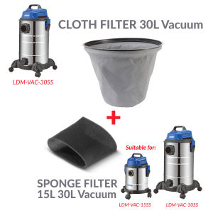 Cloth Sponge Filter Vacuum Replacement for LDM-VAC-15SS LDM-VAC-30SS Heavy Duty Home Commercial Alat Ganti Vaccum