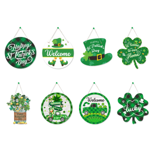 Easy to Install Patricks Day Porch Sign Welcome Door Sign Unique Shamrock Designs for Family Gatherings Parties