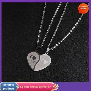 Graceful Couples Jewelry Heart Necklaces Couple Necklace Stainless Steel Engraved Love Pendants Necklace Valentines Day