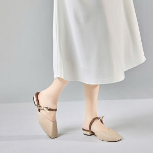 Dép Sục Nữ MWC 8479 - Dép Sục Nữ Mũi Oval Phối Quai Mảnh Đính Nơ Thời Trang Thanh Lịch