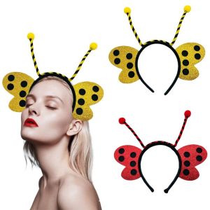 ERYRG พร็อพถ่ายรูป ที่คาดผมผึ้ง สไตล์เกาหลีแบบ ตกแต่งด้วยการตกแต่ง ที่คาดผมฮาโลวีน หวานหวานแหววว ผ้าโพกศีรษะ ห่วงผมผีเสื้อ สำหรับผู้หญิง