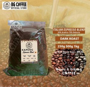 500g [BG]COFFEE: ITALIAN ESPRESSO Blend Premium Coffee  30% Arabica + 70% Robusta-Dark Roast[Thick Plastic]