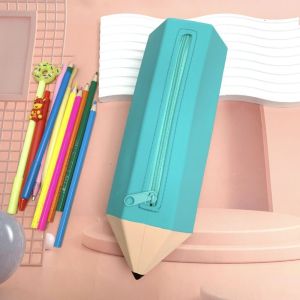 CUNXIN Easy To Clean Silicone Pencil Case Soft Material Convenient Carry Soft Pencil Case Practica Durable Pencil Shape Bag School Use