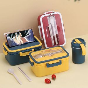 DM Lunch Box Spoon Fork Wheat Straw Food Box Beverage Box Tapao Box Rice Box Bekas Makanan Bungkus Box Kota Simpan Makanan 餐盒 饭盒 打包盒 FBS001-Blue