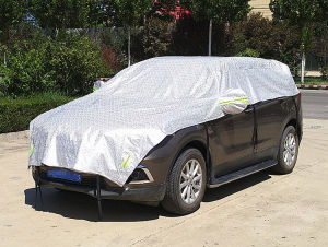 ผ้าคลุมรถครึ่งคัน กันรังสี UV กันฝน กันน้ํา เนื้อผ้าคุณภาพสูง ผ้าคลุมรถยนต์ ผ้าคลุมครึ่งคัน ป้องกันรอยขนแมว ผ้าคลุมรถกัน