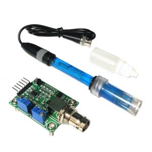 เซนเซอร์ PH สำหรับ Arduino ค่า PH ของเหลวเซ็นเซอร์โมดูลควบคุม0-14การตรวจหาค่าพร้อมหัววัดค่า PH อินเตอร์เฟซ BNC