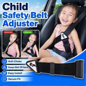 Child Car Seat Belt Adjuster Anti Choke Neck Protector Seat Belt Positioner Comfortable Shoulder Pad Baby Seat Belt Limiter Kids Travel Essential