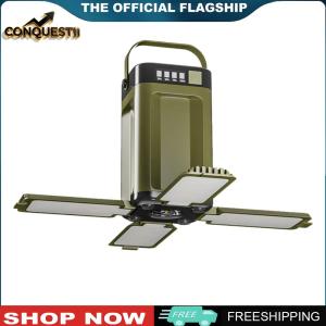 【New Arrival】 ไฟฉายตั้งแคมป์พับได้ชาร์จไฟได้พร้อมแบตสำรองพลังงานแสงอาทิตย์สำหรับเดินป่าและแคมป์ปิ้ง